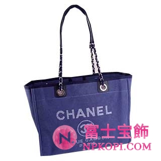 シャネル スーパーコピー　2012年春夏新作　DEAUVILLE　キャンバストートバッグ デニムブルー　A67001AZQW